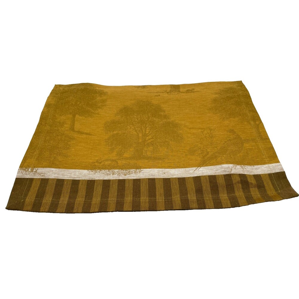 Le Jacquard Francais Linen Placemat  20" x 14" Souveraine Gold NEW
